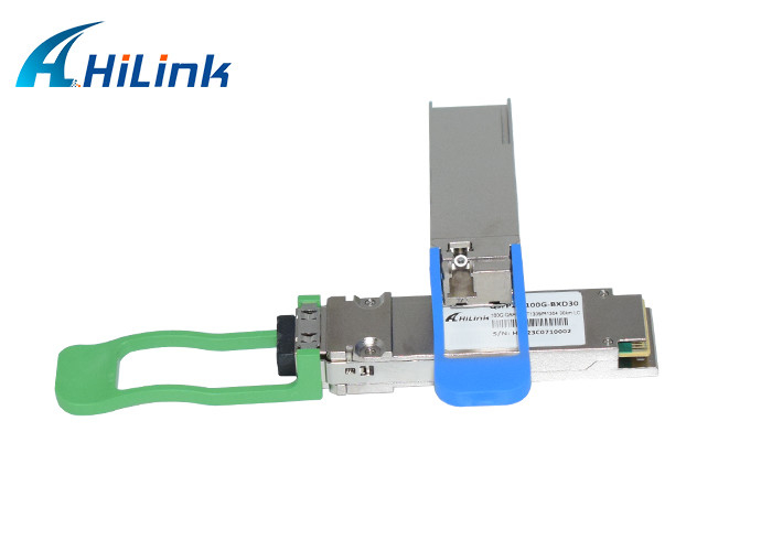 100GBASE-BX30 QSFP28 Single Fiber Bidirectional 1304nm/1309nm 30km LC Connector DDM Function For 5G Network