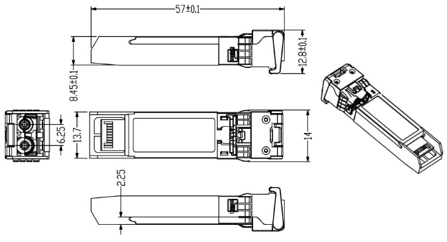 25G ZR SFP 80KM LC 25G 이더넷 SFP 트랜시버 DOM 1310nm 광섬유 트랜시버 4