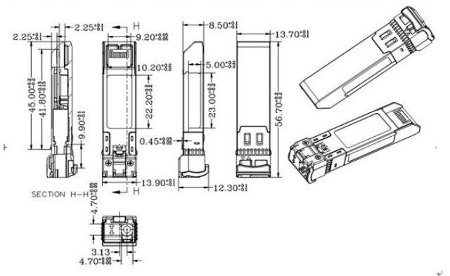 10G-ZR4-80KM 10G BIDI 트랜시버 모듈 80KM 1490nm/1550nm SFP+ STM-64 WDM 8SFP+ SMF 4