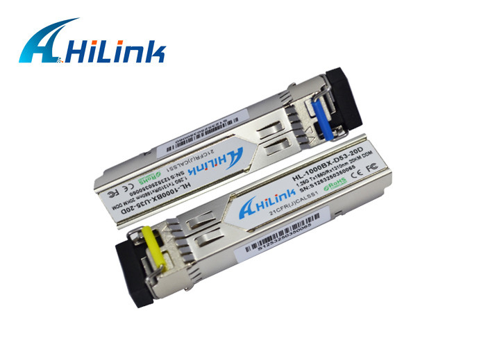 로에스 순응하는 SC / LC 단순한 DDM WDM 송수신기 모듈 BIDI 1.25G SFP 20KM