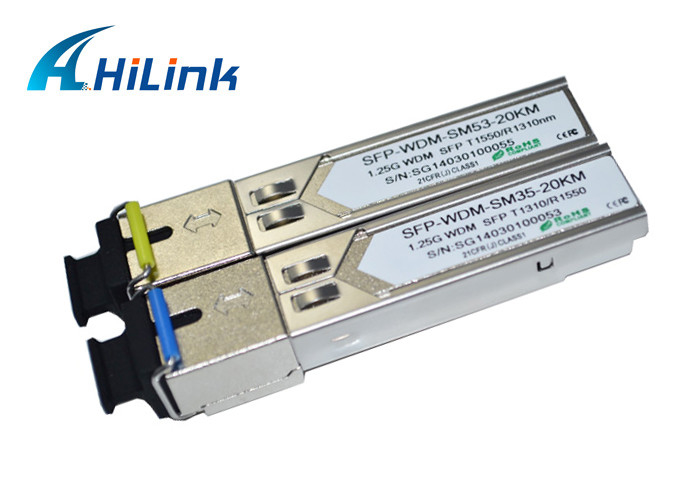 로에스 순응하는 SC / LC 단순한 DDM WDM 송수신기 모듈 BIDI 1.25G SFP 20KM