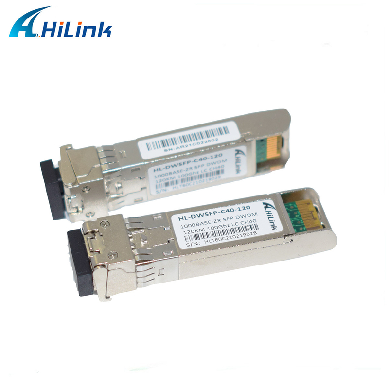 장시간 1.25G 120KM DWDM C-밴드 국제 전기통신 규격 위원회 듀얼 LC SFP 모듈 DDM