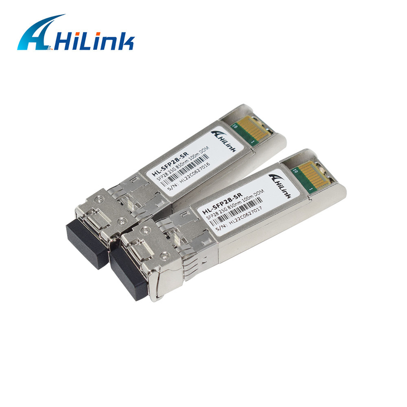 25G SFP28 SR 광 송수신기 모듈 850nm 100m LC 연결기 DOM 기능 SFP 섬유