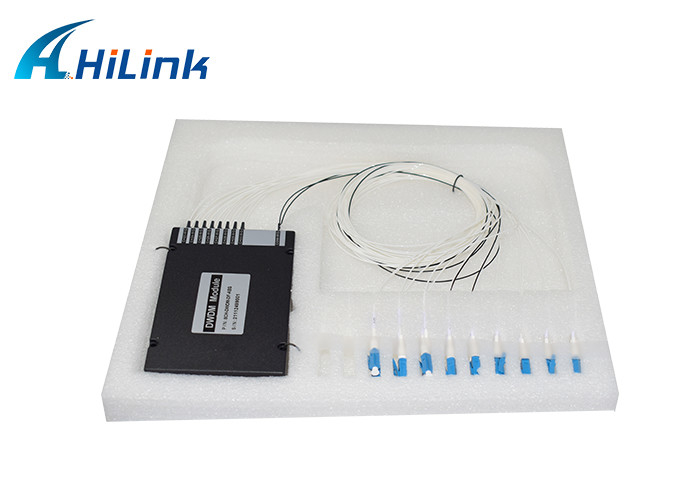 8CH WDM 장비 100GHZ DWDM 먹스 역다중화기 듀얼 섬유는 LC UPC C 밴드 ABS 박스를 이중화합니다