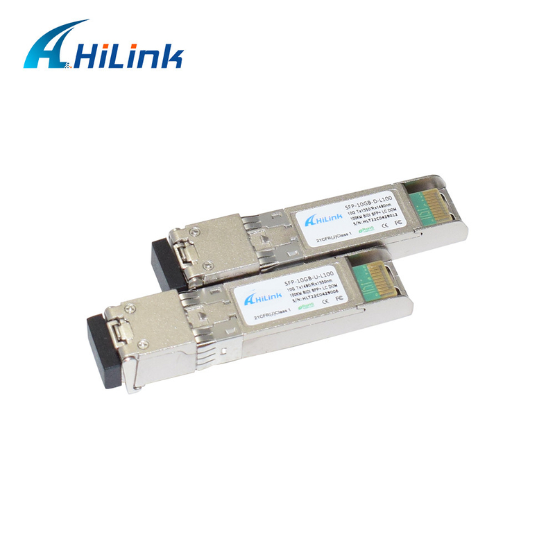 10Gb/s 100KM 비디 SFP+ 송수신기 1490/1550nm 단일 모듈 LC 연결기 DOM