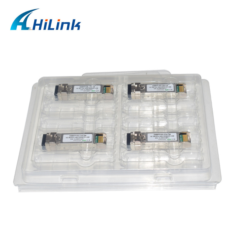 전송을 위한 이중 LC SMF 송수신기 단위 10G DWDM SFP+ C17-C61 100km DOM