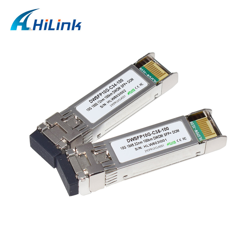 전송을 위한 이중 LC SMF 송수신기 단위 10G DWDM SFP+ C17-C61 100km DOM