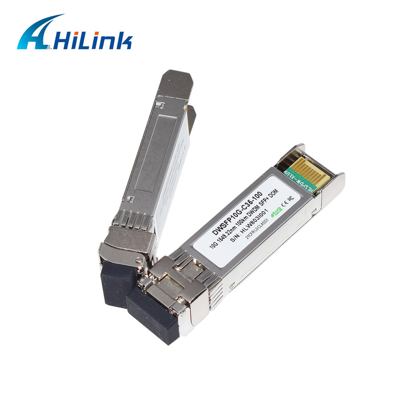 전송을 위한 이중 LC SMF 송수신기 단위 10G DWDM SFP+ C17-C61 100km DOM