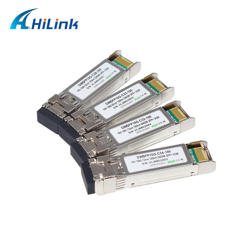 전송을 위한 이중 LC SMF 송수신기 단위 10G DWDM SFP+ C17-C61 100km DOM