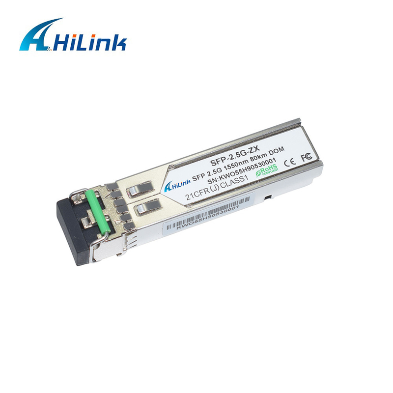 2.5GBASE-ZX 2.5G SFP 80KM 모듈 1550nm SMF 듀플렉스 LC 2G 광 DDM