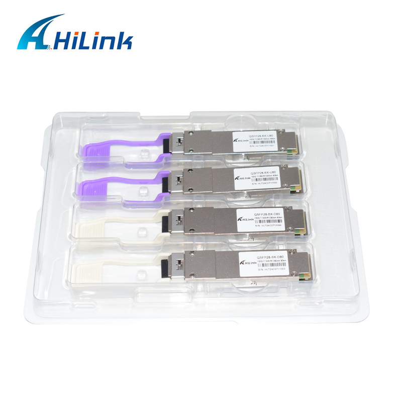 100Gb/s QSFP28 BiDi 80km 트랜시버 핫 플러거블 심플렉스 LC/UPC DOM 광적 트랜시버 모듈