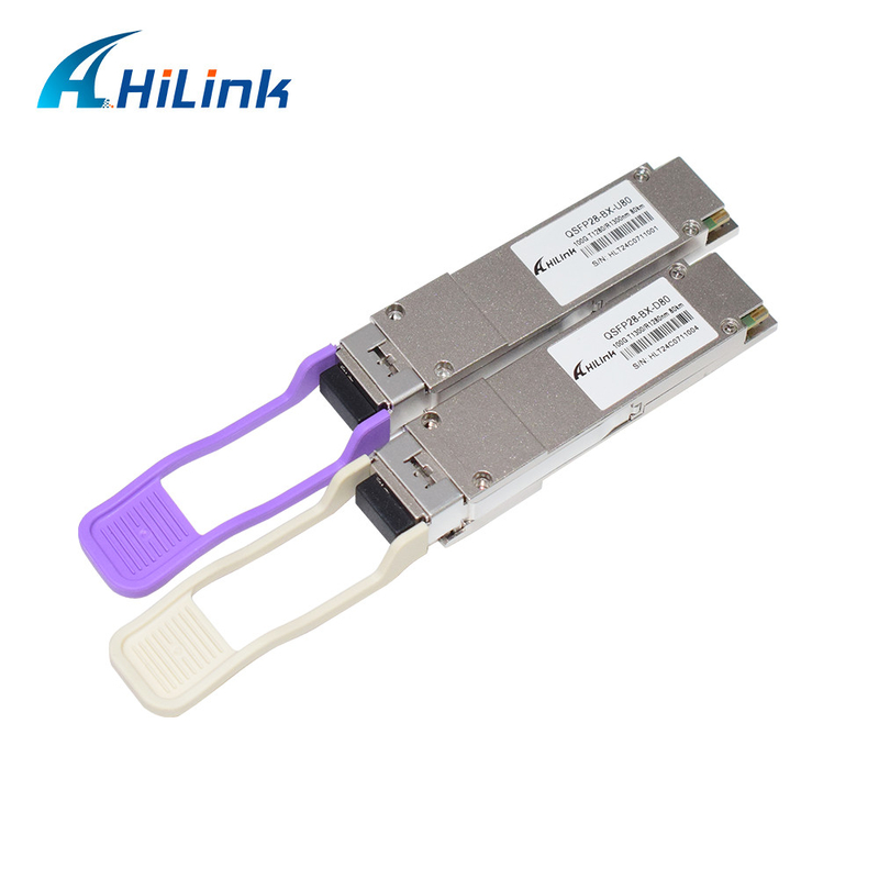 QSFP28 BIDI 1280nm/1300nm 80KM 심플렉스 LC 광 수신기 장거리 단일 모드 DDM