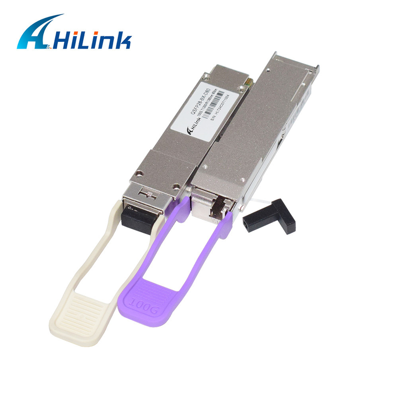 QSFP28 BIDI 1280nm/1300nm 80KM 심플렉스 LC 광 수신기 장거리 단일 모드 DDM