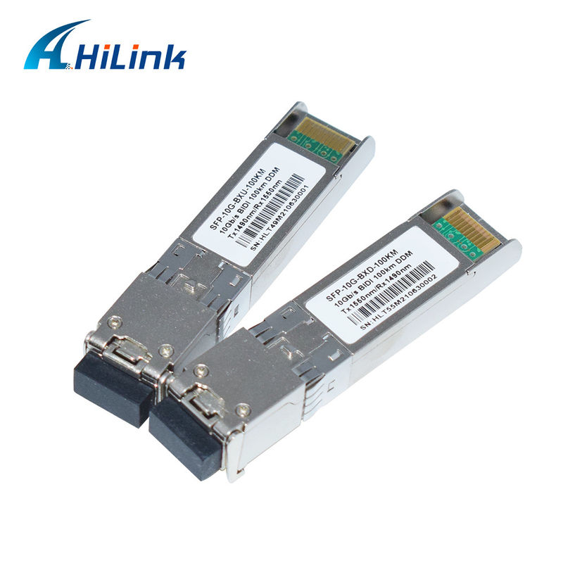 10G SFP+ BIDI 100KM Tx1490nm/Rx1550nm LC 광섬유 송신기 SFP-10G-BX-100KM