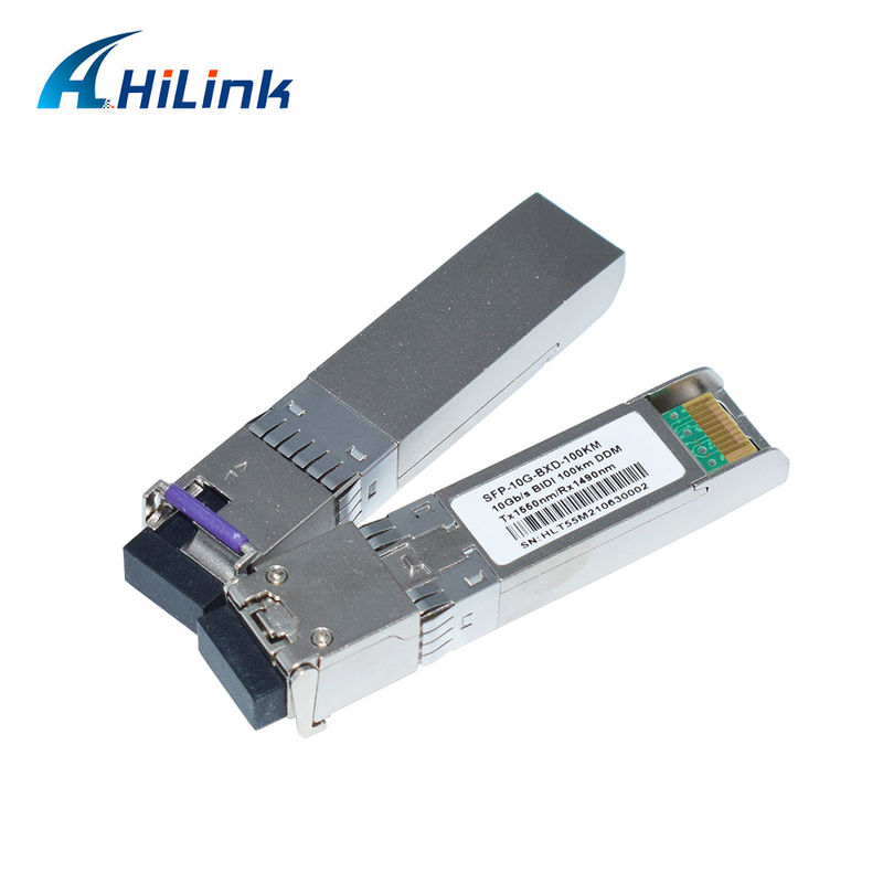 10G SFP+ BIDI 100KM Tx1490nm/Rx1550nm LC 광섬유 송신기 SFP-10G-BX-100KM