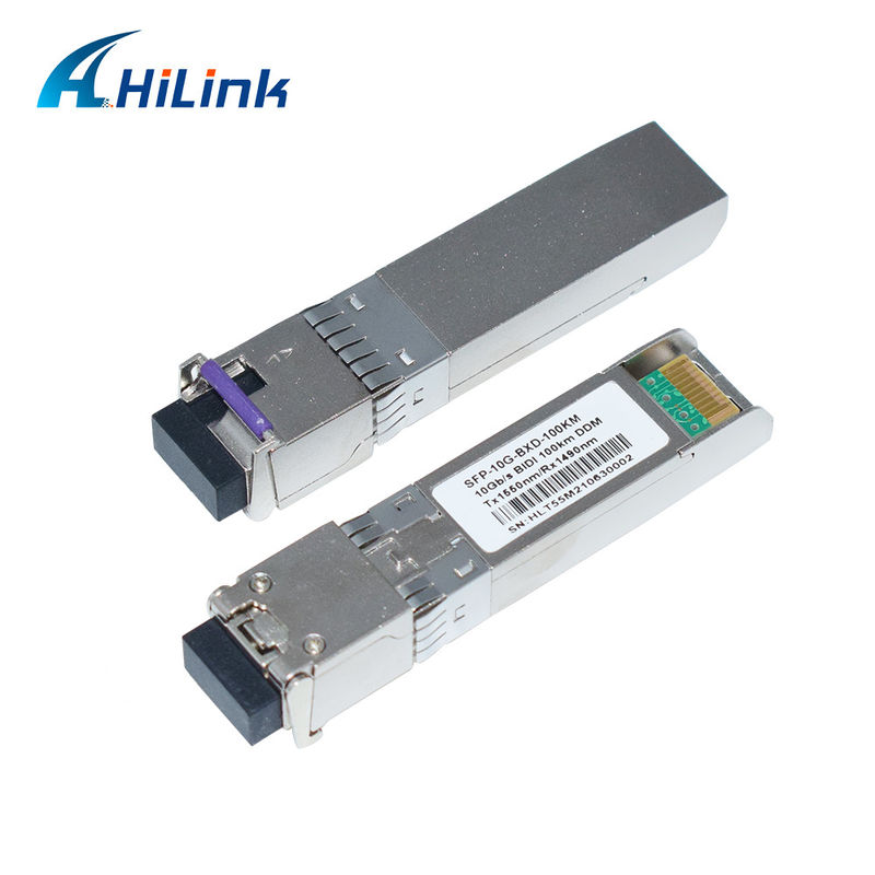 10G SFP+ BIDI 100KM Tx1490nm/Rx1550nm LC 광섬유 송신기 SFP-10G-BX-100KM