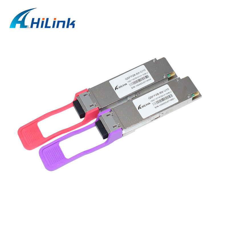 0 to 70C 환경 10km 및 20km 데이터 속도용 100G Base QSFP28 BiDi 모듈