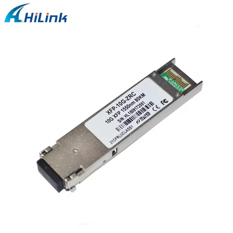 3년 보증 10G-XFP-ZR-80km 힐링크 10Gb/s 1550nm 80km 듀플렉스 섬유 SM XFP GBIC 트랜시버 모듈