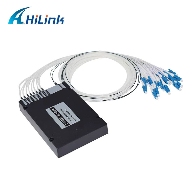 WDM 장비 8CH 100GHZ DWDM 먹스 역다중화기 듀얼 섬유는 LC UPC C 밴드 ABS 박스를 이중화합니다