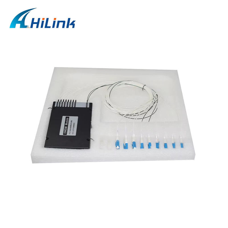 WDM 장비 8CH 100GHZ DWDM 먹스 역다중화기 듀얼 섬유는 LC UPC C 밴드 ABS 박스를 이중화합니다