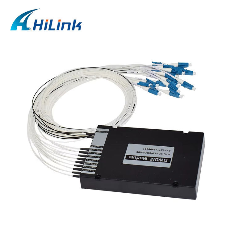 WDM 장비 8CH 100GHZ DWDM 먹스 역다중화기 듀얼 섬유는 LC UPC C 밴드 ABS 박스를 이중화합니다