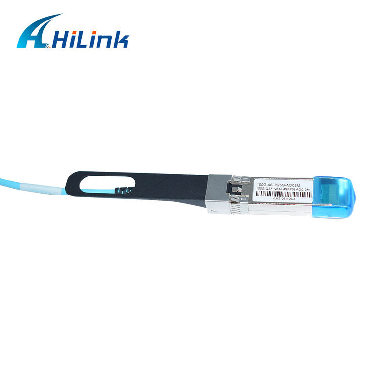 인증된 100G QSFP28에서 4xSFP28 AOC OM3 브레이크아웃 액티브 광 케이블 1-5m 케이블 길이와 CE RoHS 인증