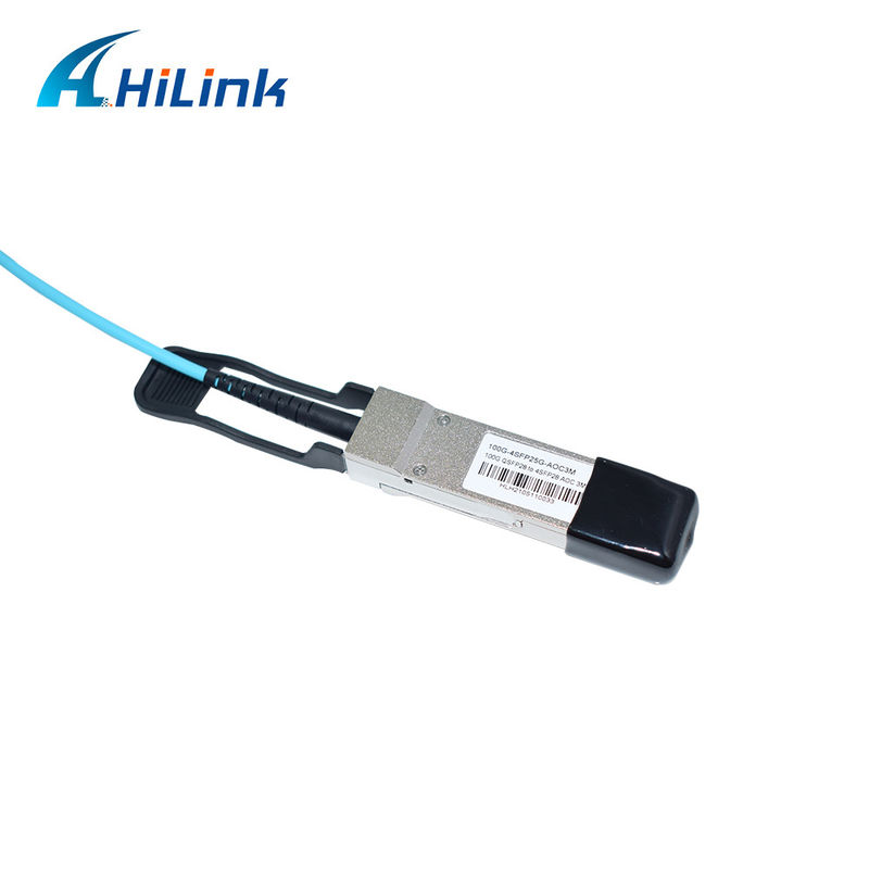 인증된 100G QSFP28에서 4xSFP28 AOC OM3 브레이크아웃 액티브 광 케이블 1-5m 케이블 길이와 CE RoHS 인증