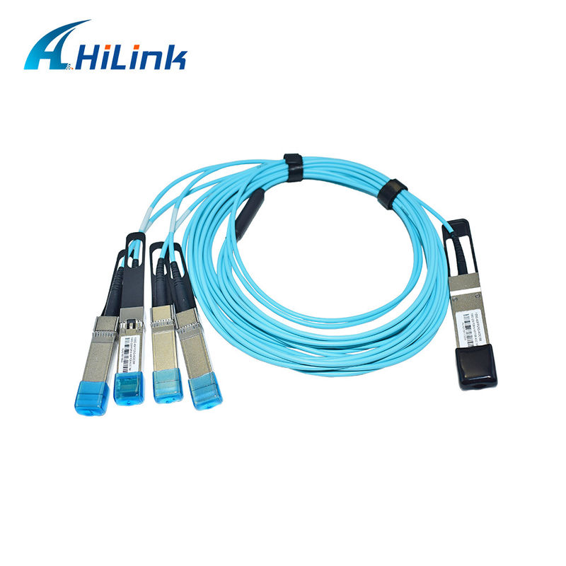 인증된 100G QSFP28에서 4xSFP28 AOC OM3 브레이크아웃 액티브 광 케이블 1-5m 케이블 길이와 CE RoHS 인증