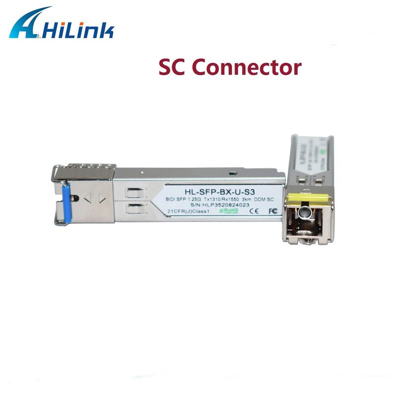 1.25G BIDI 1310/1550nm 0 ~ 70C 온도에서 장거리 데이터 전송을 위한 3km SFP 트랜시버