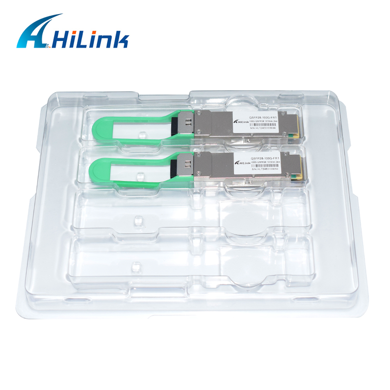 HL-QSFP28-100G-80 100Gb/s QSFP28 BiDi 80km 트랜시버 핫 플러그 가능 심플렉스 LC 커넥터 EML+PIN with SOA 싱글 모드 DDM
