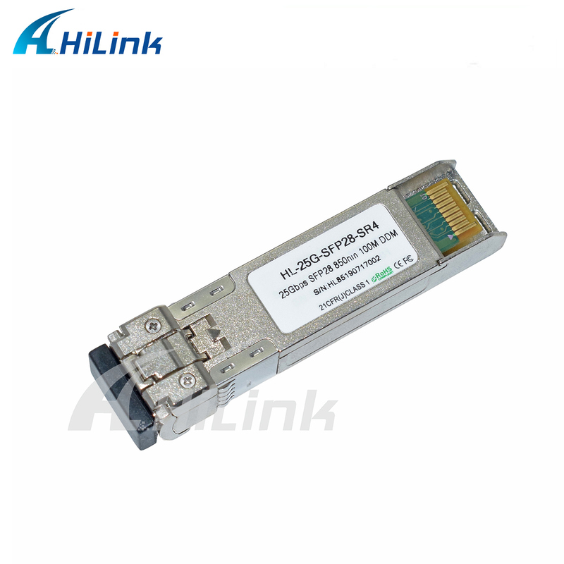 25G SFP28 SR MMF 광섬유 모듈 850nm 100m GBIC 광 트랜시버 산업용 온도