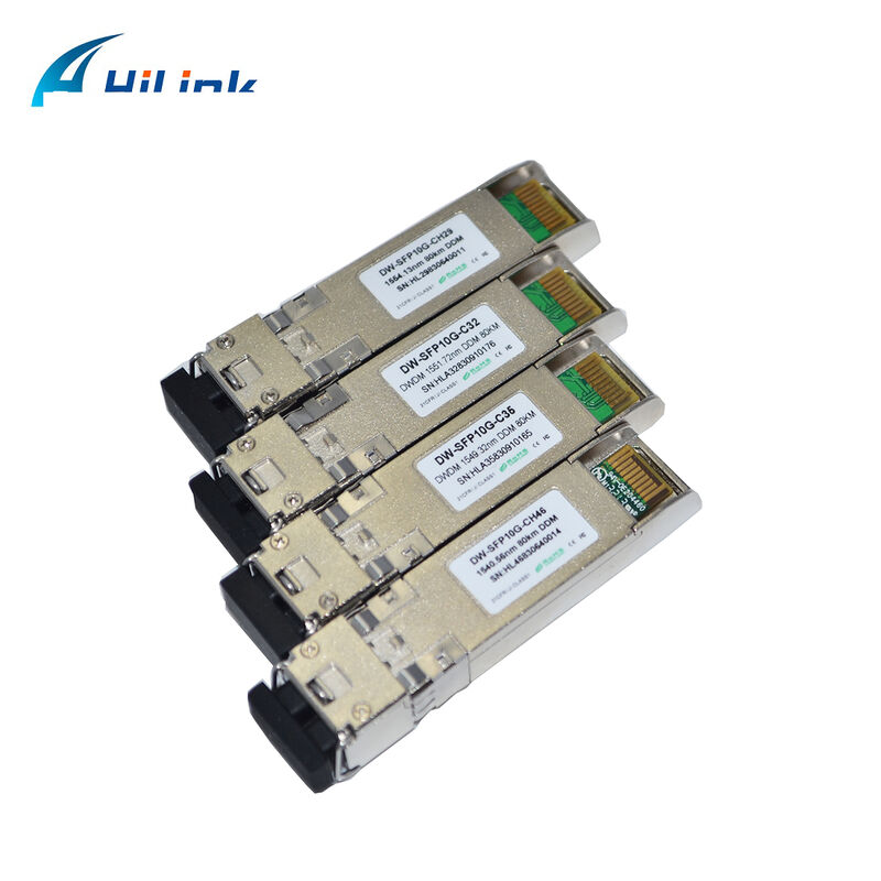 10G SFP+ DWDM 트랜시버 80km 100km CH17~61 120km CH20~55 100GHz 산업용 상업용 온도