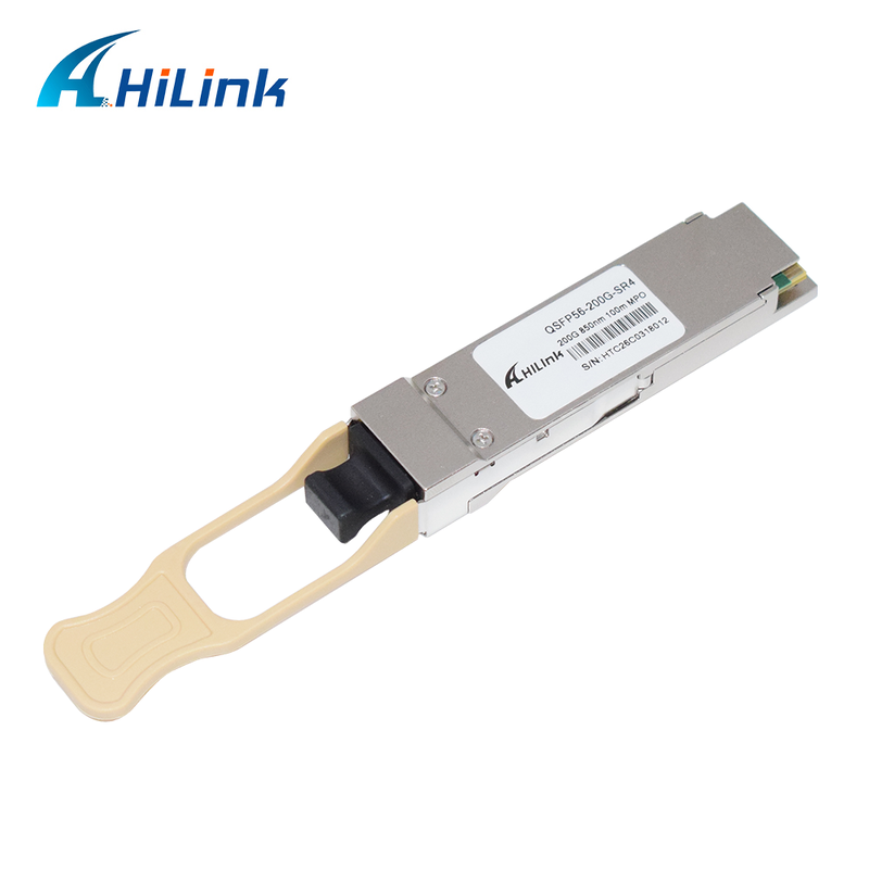 850nm 다중 모드 및 진단 모니터링 기능을 갖춘 Hilink QSFP56-200G-SR4 200G BASE-SR4 QSFP56 송수신기