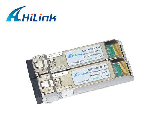 히링크 LC 커넥터 섬유 광학 송수신기 10G SFP+ BIDI WDM 60KM 1270nm 1330nm