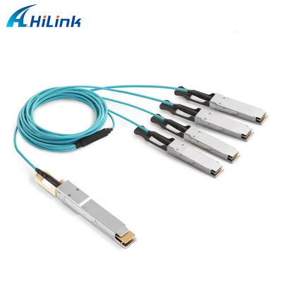 진단 모니터링 및 RoHS6 규정을 준수하는 400G to 4x100G QSFP56-DD 액티브 광 케이블