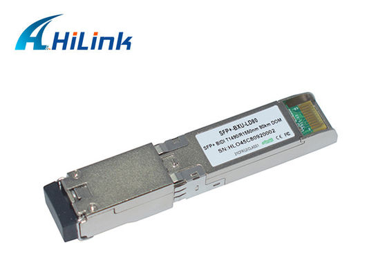 단순한 LC 연결관 WDM 광섬유 10G BIDI SFP+ 80Km 1490/1550nm DDM