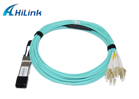 40G QSFP+ - 8x LC 커넥터 활성 광학 케이블 5M AOC VCSEL 어레이